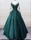 Emerald Green Long Sleeve Quinceanera Dress Ball Gown Plus Size 15 Junior Prom Dress