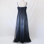 ¥ââ€?Empire Dress Vintage Silver And Black Glitter Ombre Beaded High-Waisted Long Tulle Prom Dress Evening Dress Party Dress