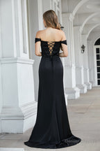 Engerla Sexy High Slit Mermaid Evening Dress Off The Shoulder Shower Party Dress Pageant Celebrity Gown
