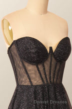 Green Corset A-line Tea Length Dress