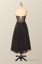 Green Corset A-line Tea Length Dress