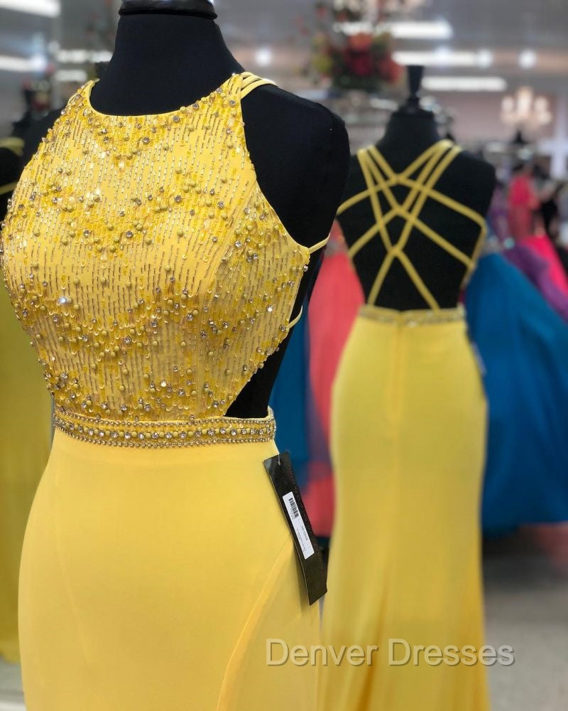 Exquisite Jewel Sleeveless Beading Prom Party Gowns| Chic Front Slit Long Prom Gown Secondary image