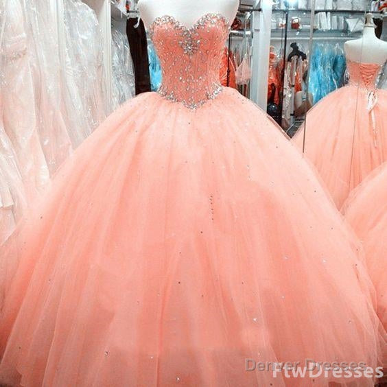 sweetheart beaded quinceanera dresses tulle puffy prom ball formal wedding gowns for 15 16 years Main image