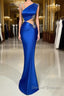 Fabulous Long Satin Column Mermaid Evening Prom Dress With Beading