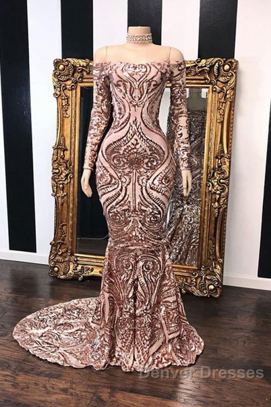 Fabulous Long Sleeve Sequins Mermaid Prom Dress