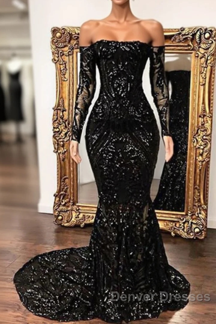 Fabulous Long Sleeve Sequins Mermaid Prom Dress Main image