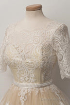 Fabulous Scalloped-Edge  Homecoming Dress With Lace Pearls