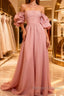 Fairy A Line Pink Long Prom Dress Evening Dress