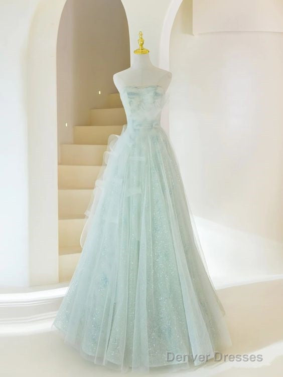 Fairy A Line Sweethart Long Mint Green Prom Dresses 22Th Birthday Outfit Main image