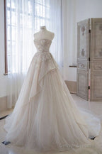 Fairy Ball Gown Strapless Champagne Prom Dresses 22Th Birthday Outfit