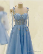 Fairy Blue A-Line Corset Midi Dress