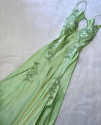 Fancy Mermaid Spaghetti Straps Green Backless Long Prom Dress Evening Dress Formal Dress