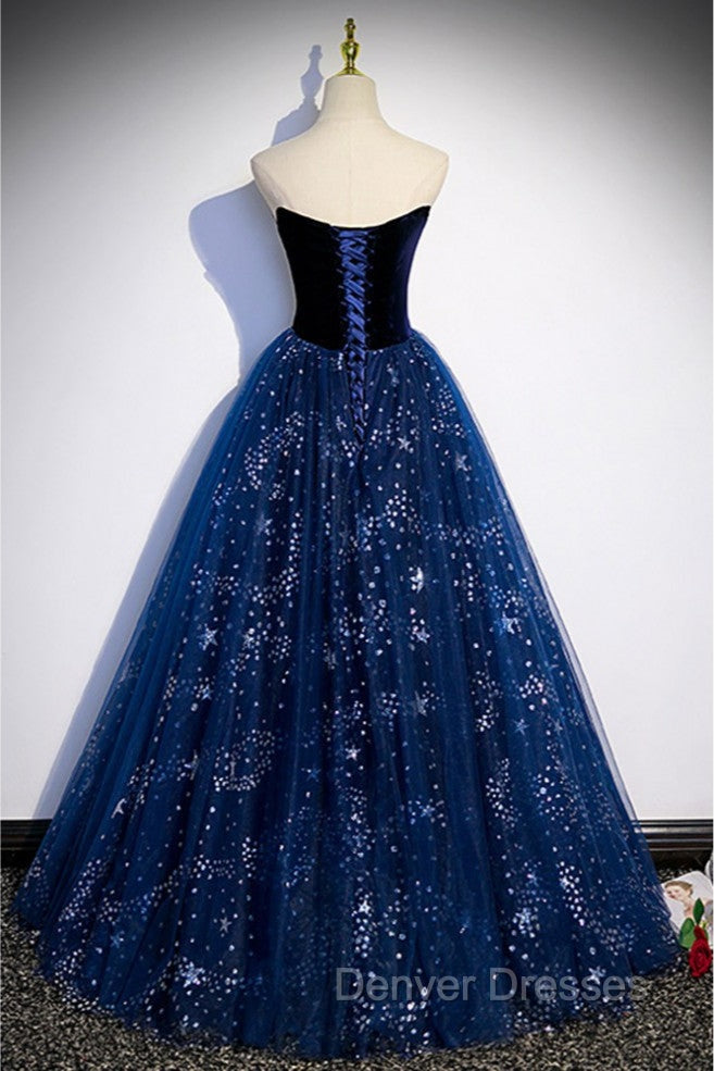 Fantasy Blue Ballgown Tulle Prom Dress with Bling Secondary image