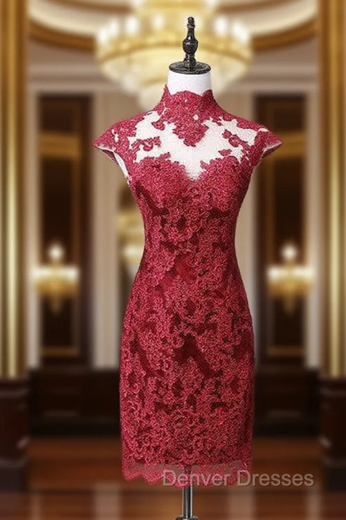 Fashion High Neck Cap Sleeves Mother Of the Dress For Wedding Party