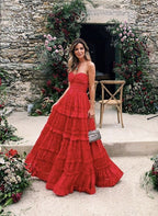 Fashion Red Prom Dress Long Sexy Prom Dress