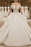 Fashion White Ball Gown Tulle Off the Shoulder Wedding Dress With Beading