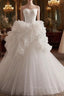 Fashion White Tulle Sweetheart Wedding Dress