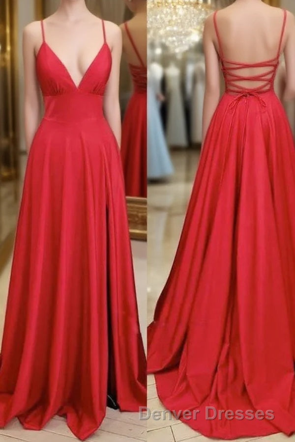 Red Simple Long Prom Dress,Popular Evening Dress,Fashion Winter Formal Dress