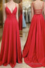 Red Simple Long Prom Dress,Popular Evening Dress,Fashion Winter Formal Dress