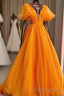 Uniqus Long Prom Dress Orange Formal Dress
