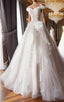 Ball Gown Off Shoulder Sleeveless Sweetheart Appliques Beading Tulle Wedding Dress