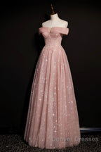 Cute tulle long A line prom Dress evening Dress