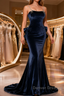 Prom Dress,spaghetti Strap Prom Dress, Blue Evening Dress Velvet Party Dress