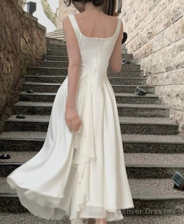 A Line Straps Ivory Prom Dresses Secondary image