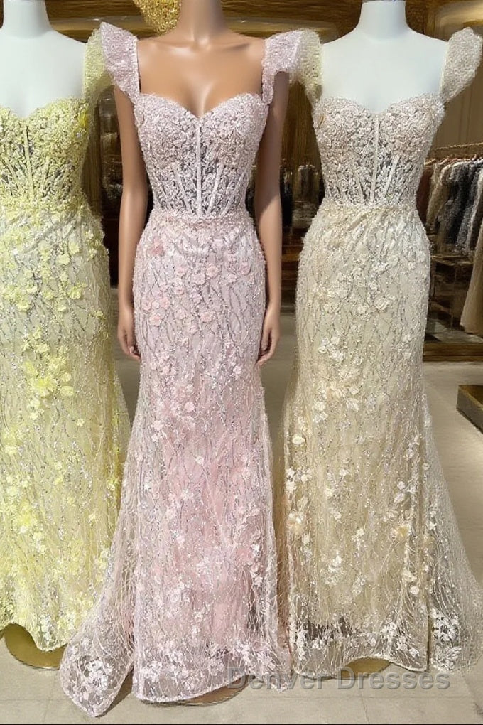 Cute Lace Appliques Sweetheart Spaghetti Straps Prom Dress Main image