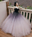 Cute tulle long prom dress A line evening gown