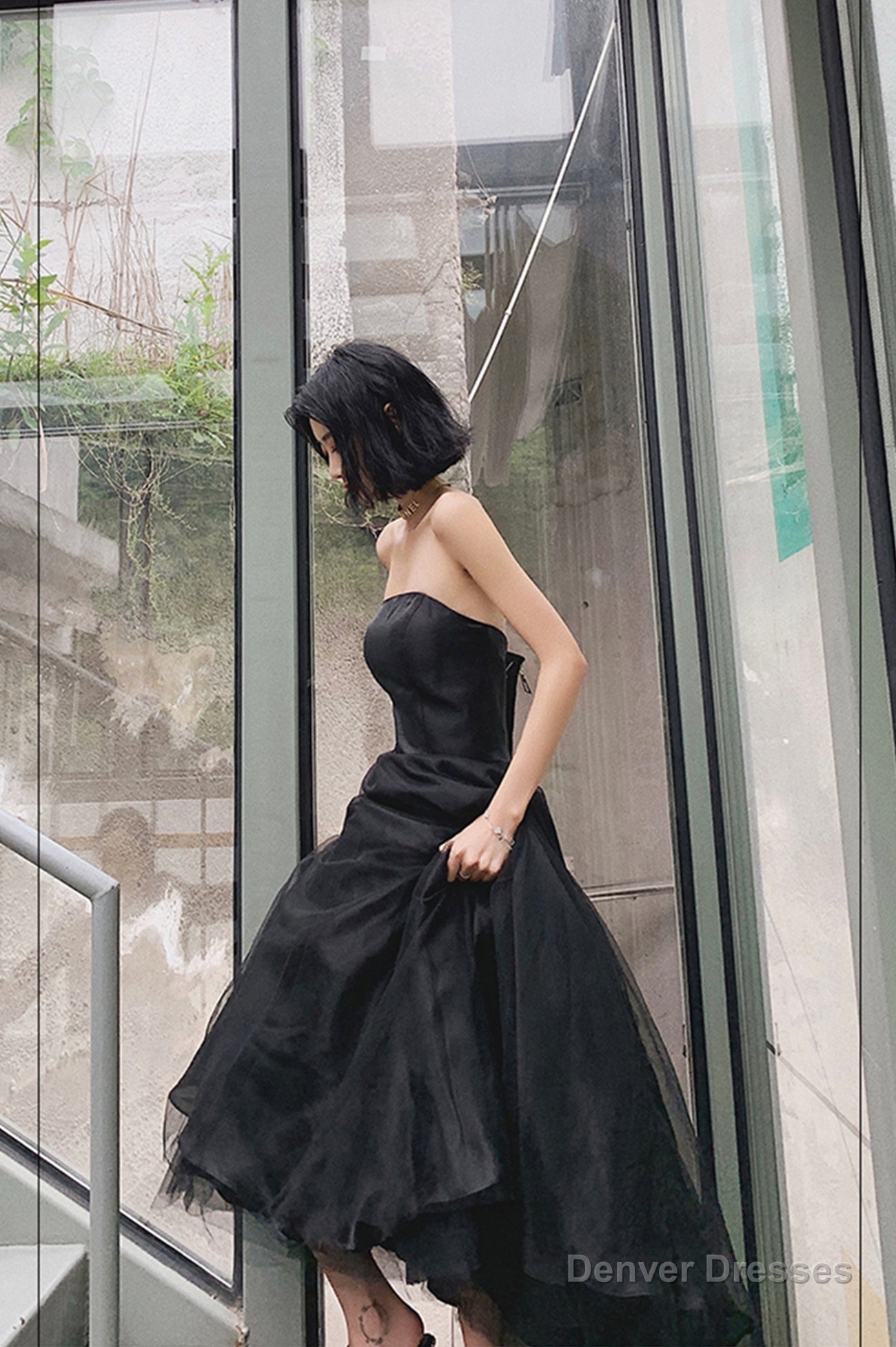 Black tulle short prom dress cute homecoming dress Secondary image