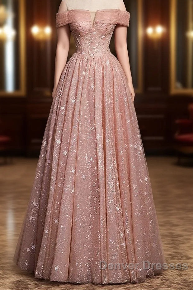 Cute tulle long A line prom Dress evening Dress Main image