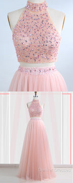 Floor-Length Tulle Sleeveless Prom Dress