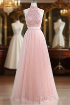 Floor-Length Tulle Sleeveless Prom Dress