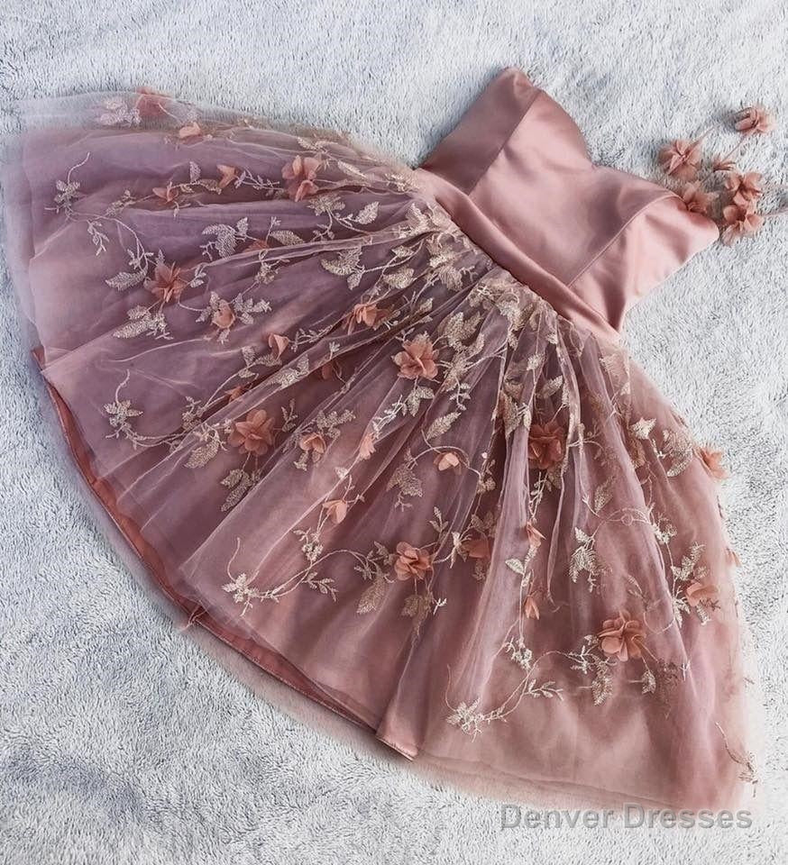 Floral Appliqued Sweet 16 Dress A-line Tulle Homecoming Dresses Main image