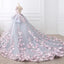Floral Lace Wedding Dresses Ball Gowns With 3D Flowers