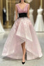 For You Pink  Organza V-neck Heavy Beading Prom Dress