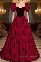 Formal Long Ballgown Prom Dress with Floral Pattern