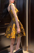 French 3D Flower Sling Dress