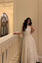 French A Line Jewel Sleeveless White Chiffon Prom Dresses Birthday Outfits