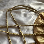 French Retro Gold Beaded Satin Irregular Skirt Prom Dress