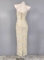 Fresh Gradient Print Spaghetti Strap Chiffon Long Prom Dress