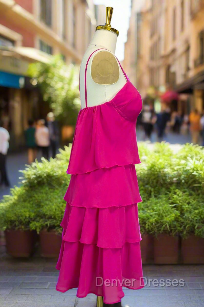 Fuchsia Homecoming Dress Sweetheart A-line Spaghetti Straps Mini Cocktail Party Dress for Teens Secondary image