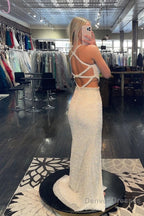 Fuchsia Sequins Criss Cross Straps Prom Dress