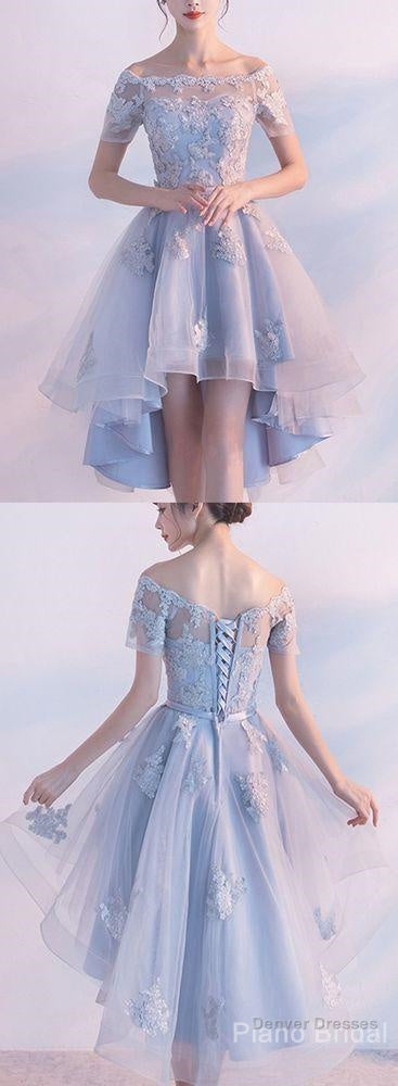 Light Blue A Line Princess Homecoming Dresses Secondary image