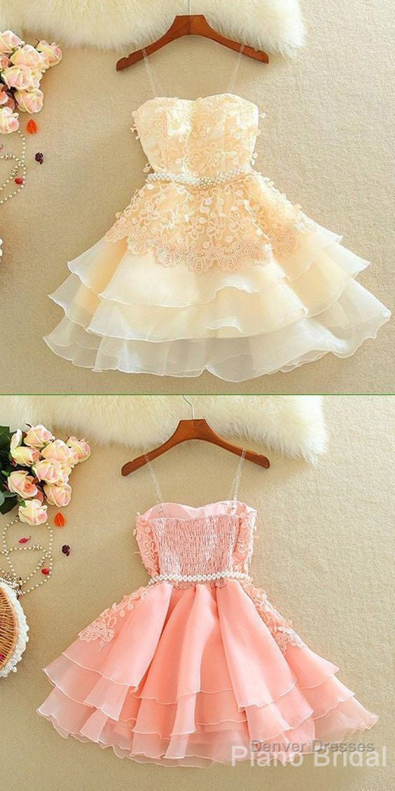 Lovely Homecoming Dress, Sweetheart Mini Homecoming Dress, Lace Appliques Layered Homecoming Dresses Secondary image