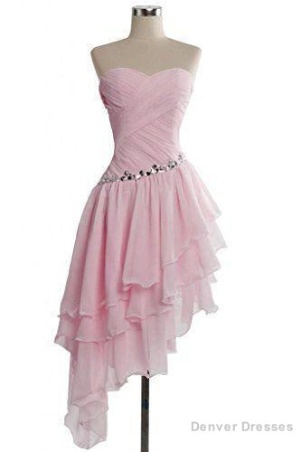 mismatched prom dress pink prom dress chiffon prom dress cheap prom dress party dresses Main image