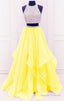 yellow prom dresses two piece prom dresses Tow pieces prom dresses sparkle prom dresses