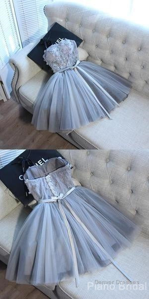 A Line Spaghetti Straps Tulle Sweetheart Homecoming Dresses Secondary image