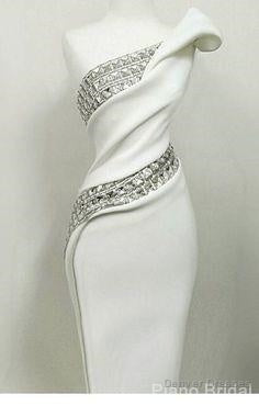 Glam White Dress With Diamonds Floor Length Prom Dress Secondary image